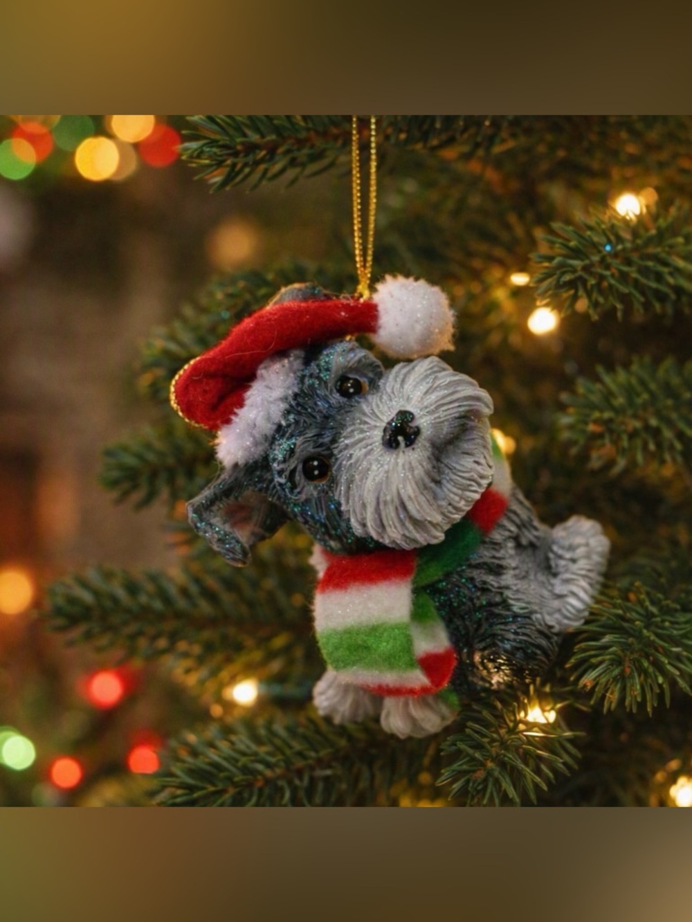 The Christmas Shoppe Small Shih Tzu Sparkly Tree Ornament Sz OS
